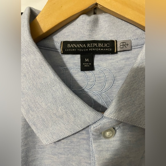 BANANA REPUBLIC LUXURY TOUCH PERFORMANCE MEN'S POLO LIGHT BLUE SIZE M - Picture 3 of 15